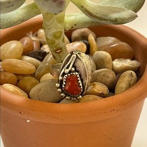 Vintage Red Coral Ring